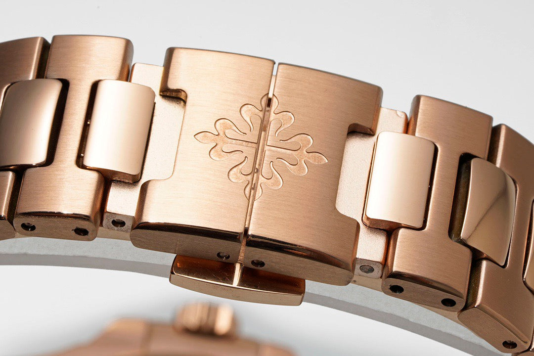 Nautilus Moonphase Rose Gold Dial Bracelet Watch