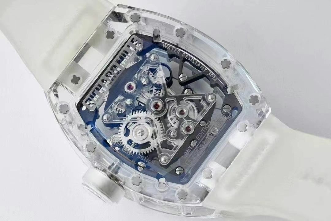 Transparent Ice Blue Skeleton Watch