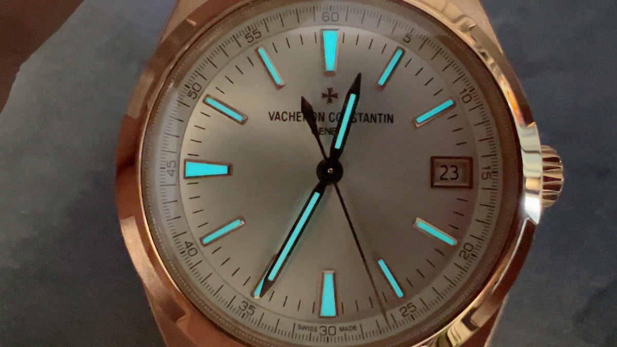 Overseas Rose Gold Silver Dial Watch