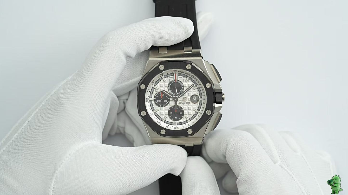 Royal Oak Offshore Chronograph 42mm Titanium Black Bezel White Dial