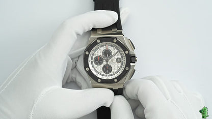 Royal Oak Offshore Chronograph 42mm Titanium Black Bezel White Dial