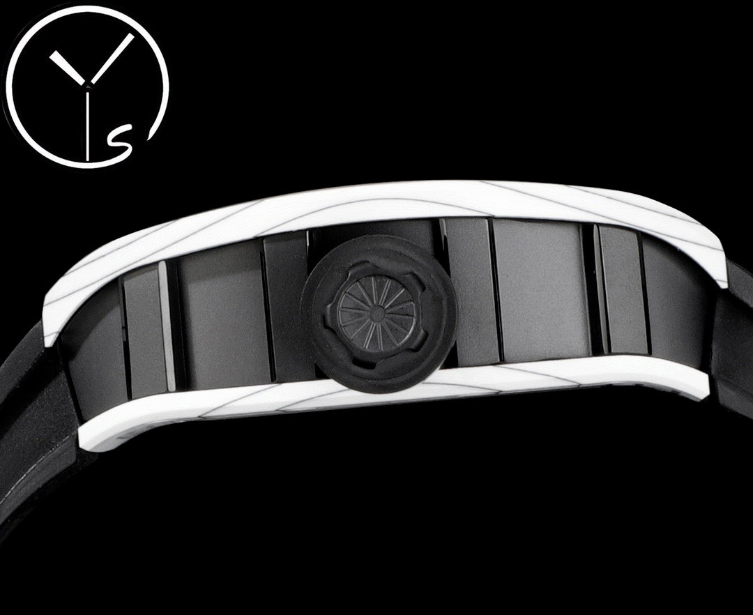 Skull Skeleton Dial White Ceramic Style Rubber Strap Watch