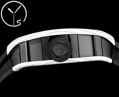 Skull Skeleton Dial White Ceramic Style Rubber Strap Watch