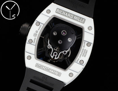 Skull Skeleton Dial White Ceramic Style Rubber Strap Watch