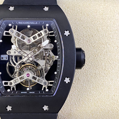 RM Skeleton Tourbillon Style Black Edition Rubber Strap