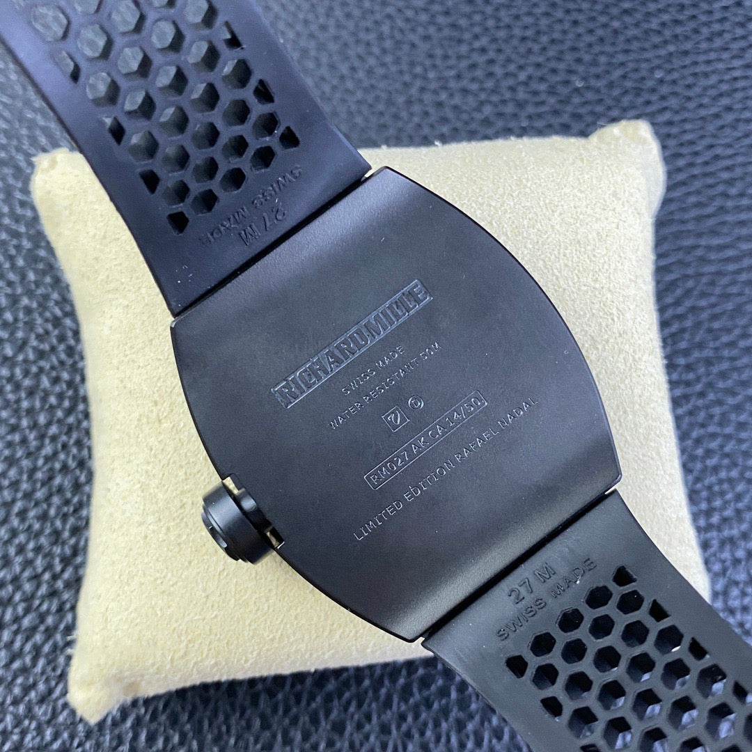 RM Skeleton Tourbillon Style Black Edition Rubber Strap