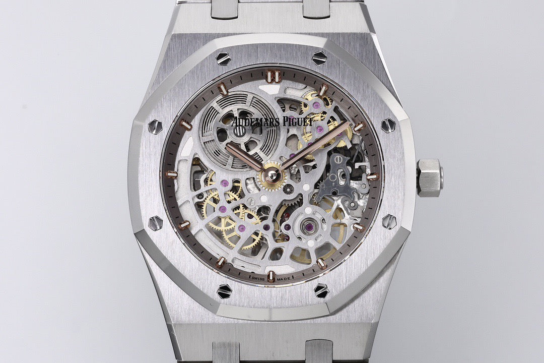 Royal Oak Skeleton Silver Dial Stainless Steel Watch