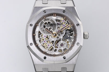Royal Oak Skeleton Silver Dial Stainless Steel Watch