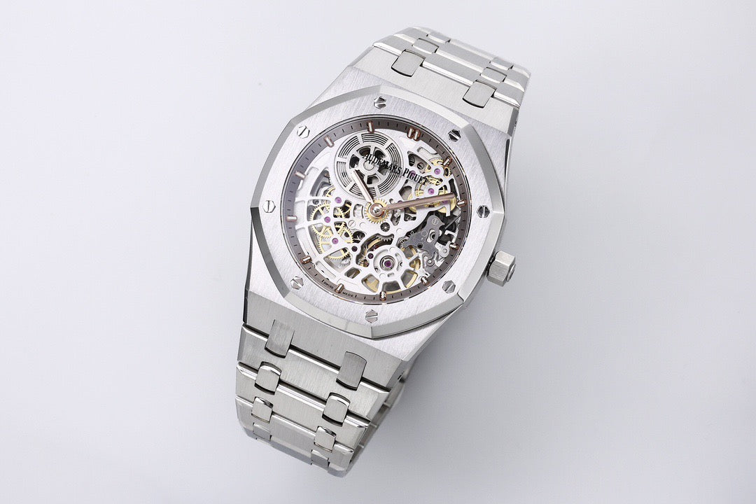 Royal Oak Skeleton Silver Dial Stainless Steel Watch