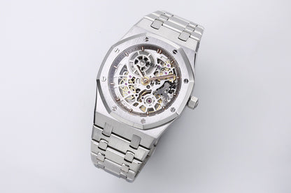 Royal Oak Skeleton Silver Dial Stainless Steel Watch
