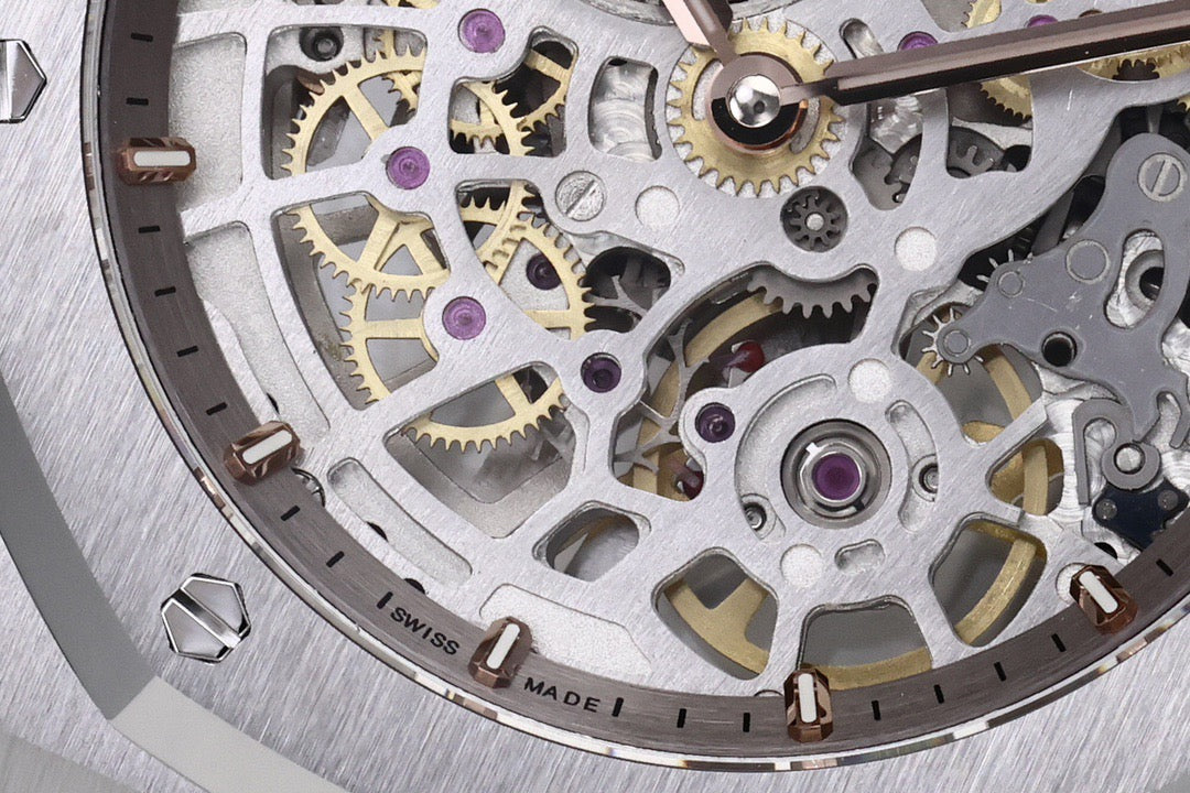 Royal Oak Skeleton Silver Dial Stainless Steel Watch