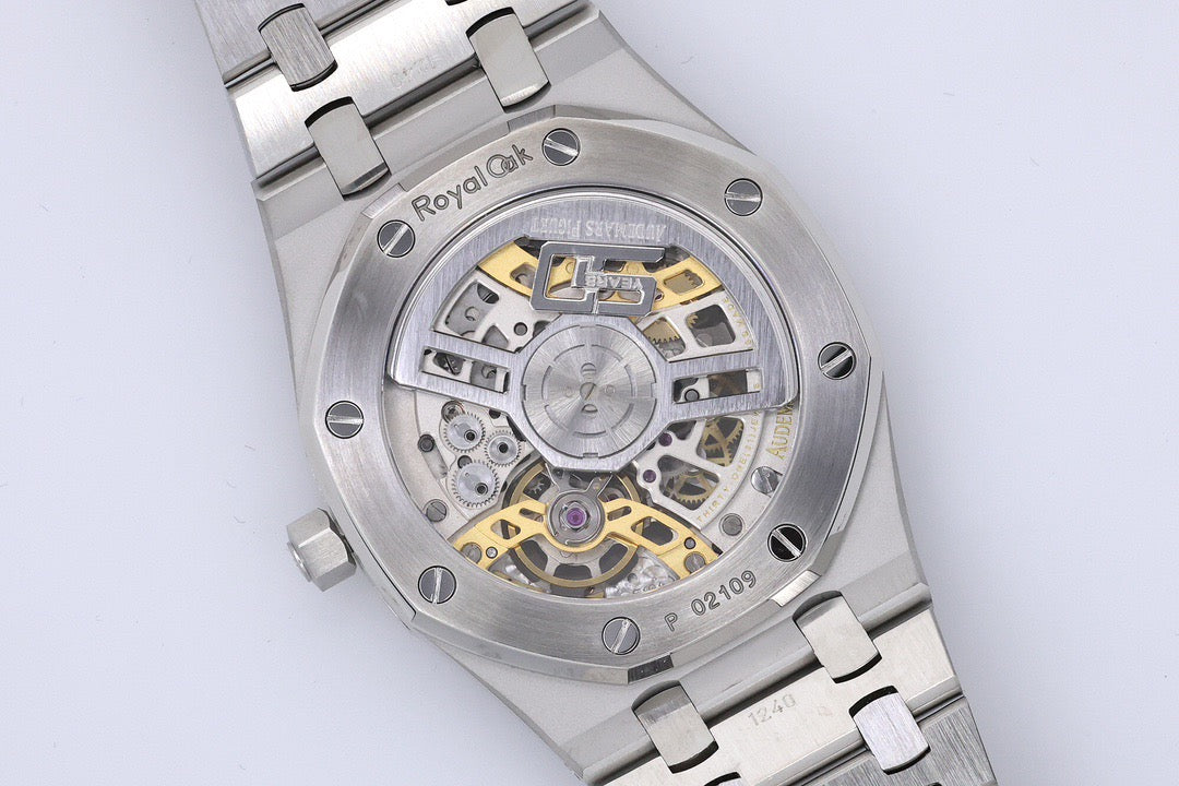 Royal Oak Skeleton Silver Dial Stainless Steel Watch
