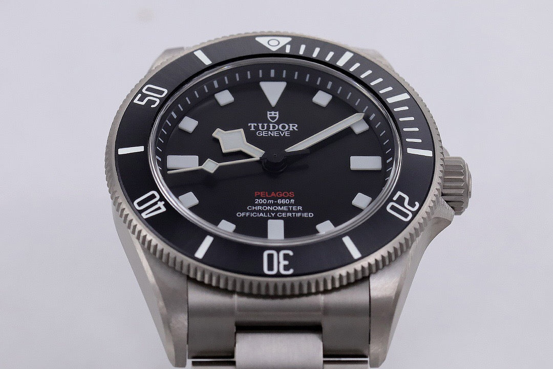 Pelagos 39 Black Dial Titanium Bracelet Watch