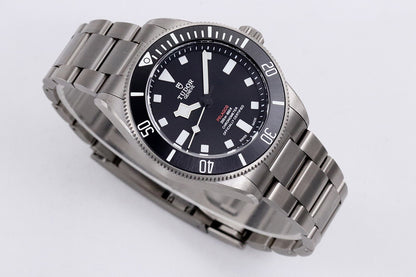 Pelagos 39 Black Dial Titanium Bracelet Watch