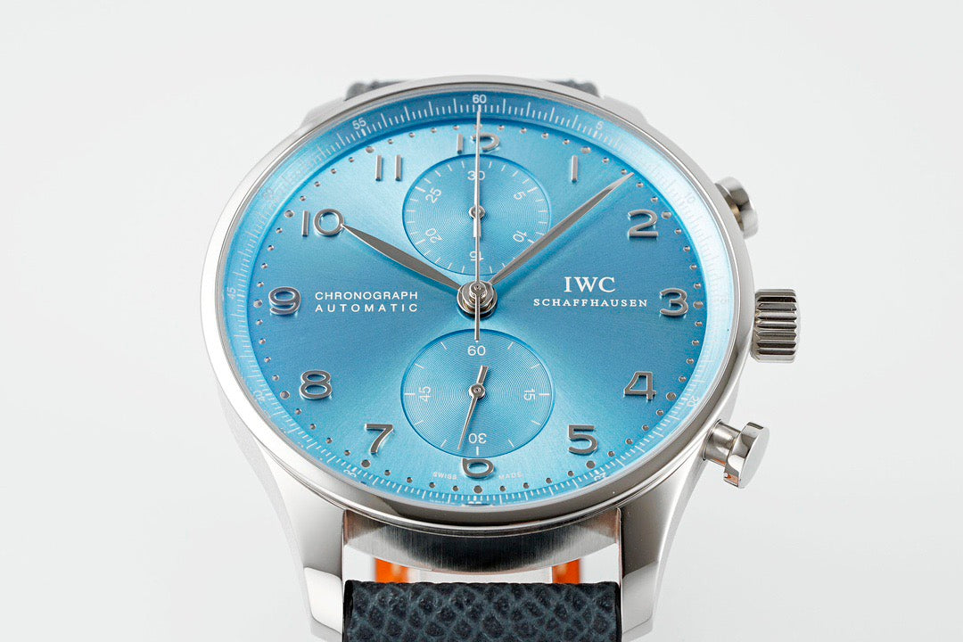 Schaffhausen Portugieser Chronograph Turquoise Blue Dial Watch