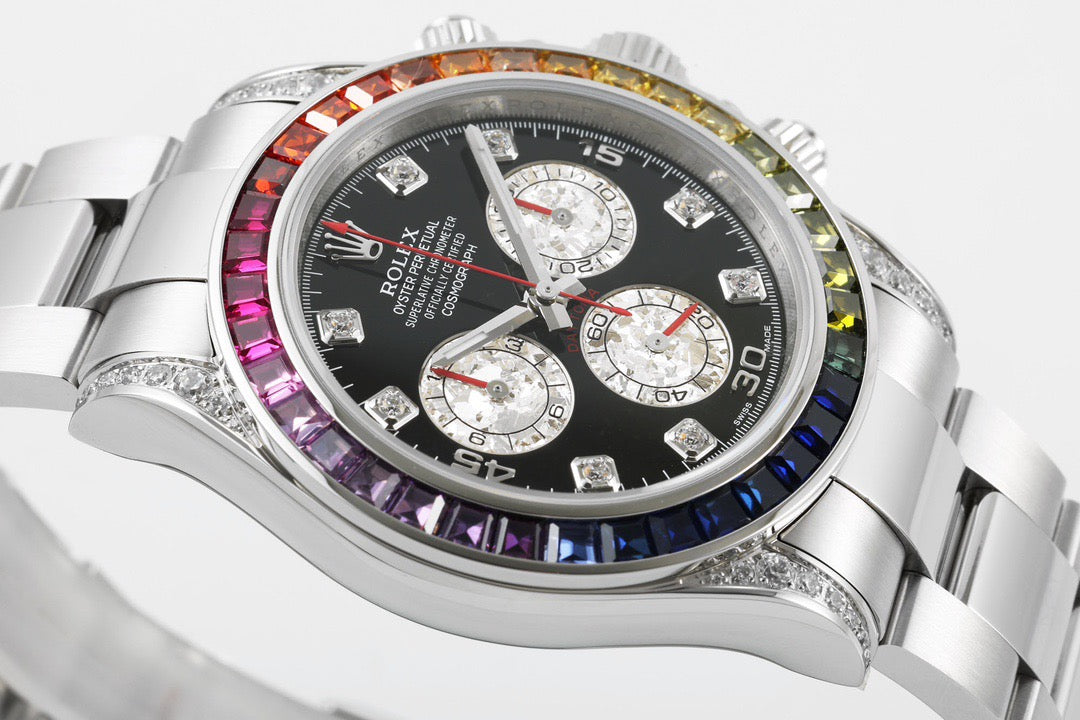 Daytona Rainbow Diamond Dial Oyster Bracelet Watch