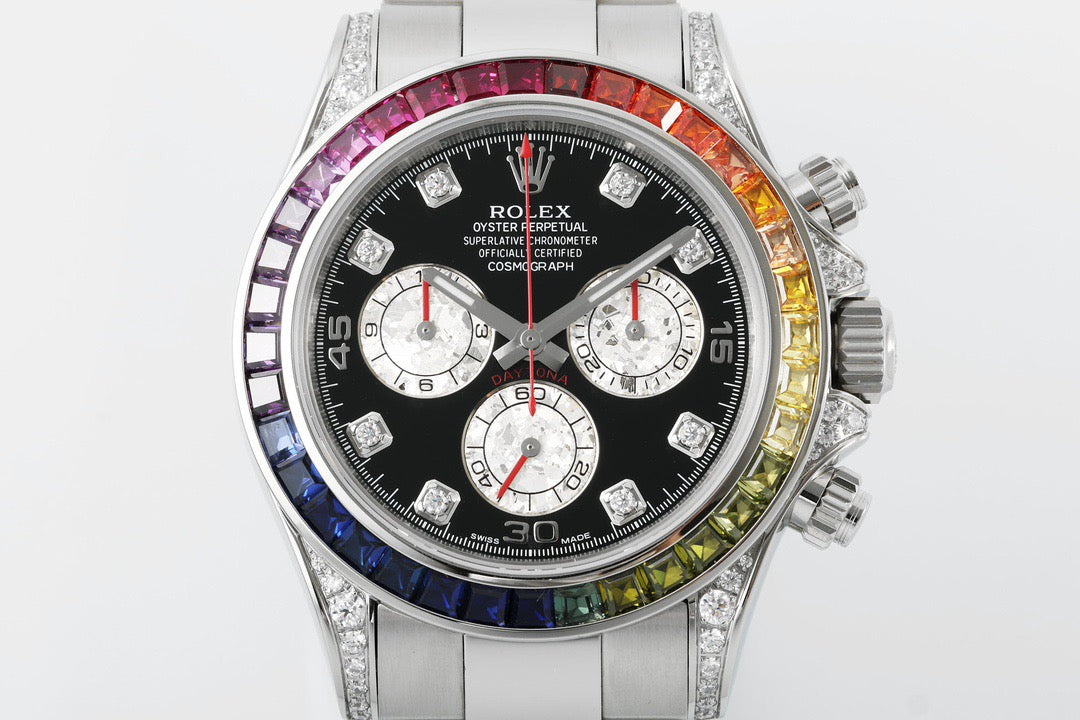 Daytona Rainbow Diamond Dial Oyster Bracelet Watch