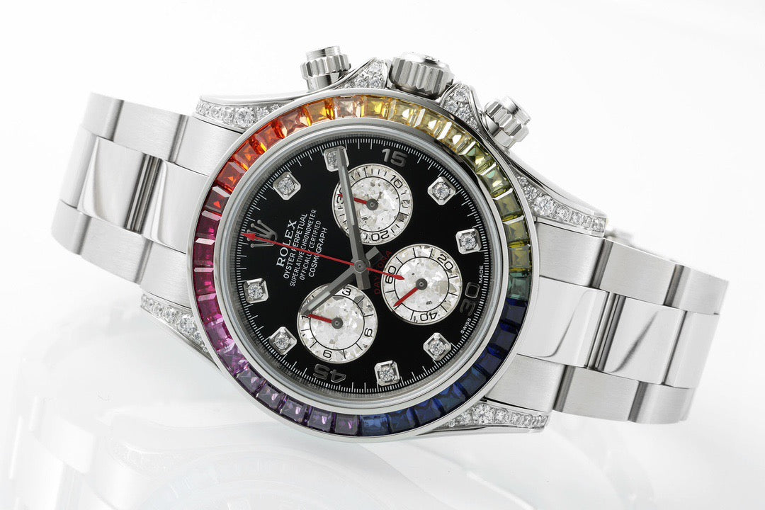 Daytona Rainbow Diamond Dial Oyster Bracelet Watch