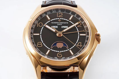 Fiftysix Complete Calendar Rose Gold Brown Dial Watch