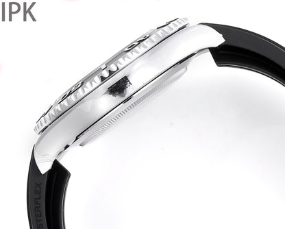 Yacht Master Black Dial Oysterflex Strap Watch