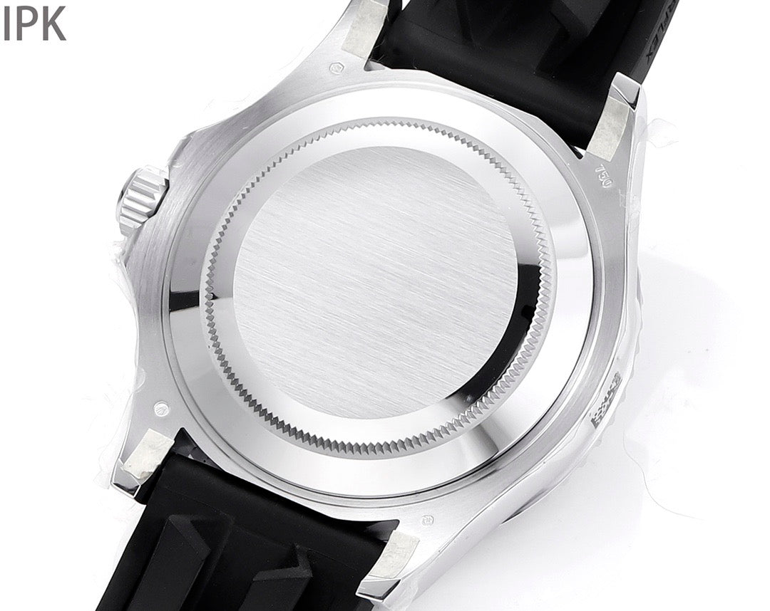 Yacht Master Black Dial Oysterflex Strap Watch