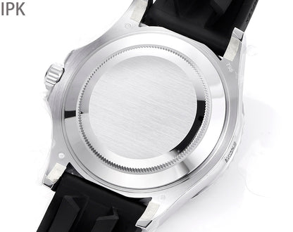 Yacht Master Black Dial Oysterflex Strap Watch