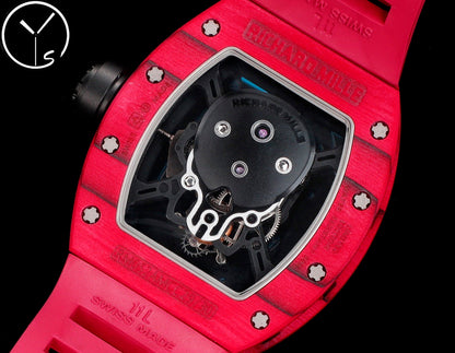 Skull Skeleton Dial White Ceramic Style Rubber Strap Watch