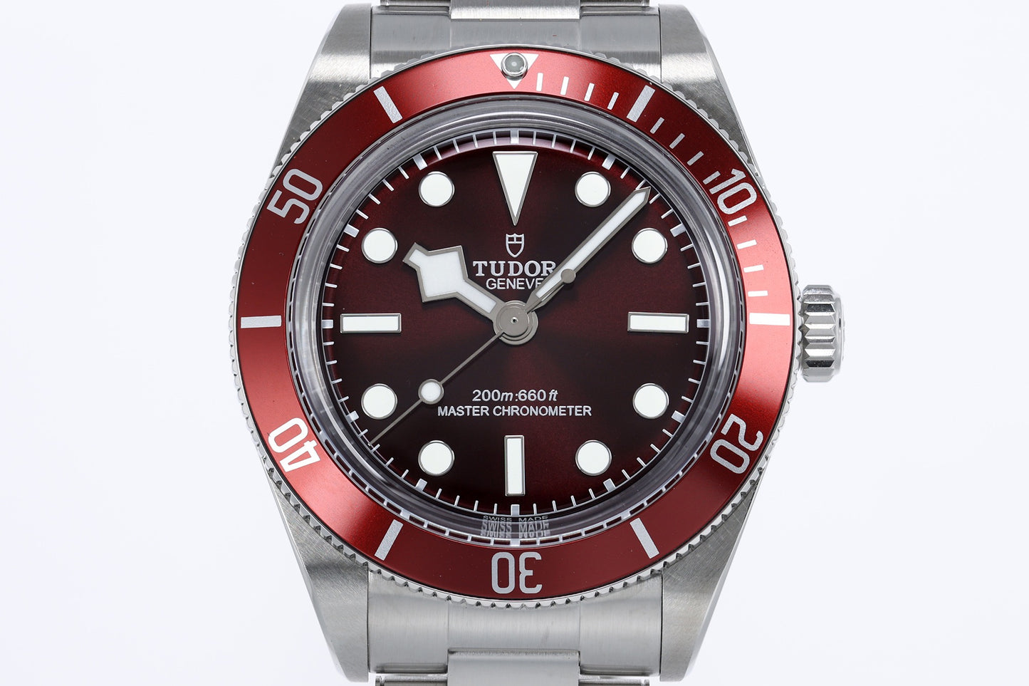 Black Bay Burgundy Red Dial Stainless Steel Diver Watch