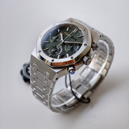 Royal Oak Chronograph Green Dial Steel Bracelet Watch