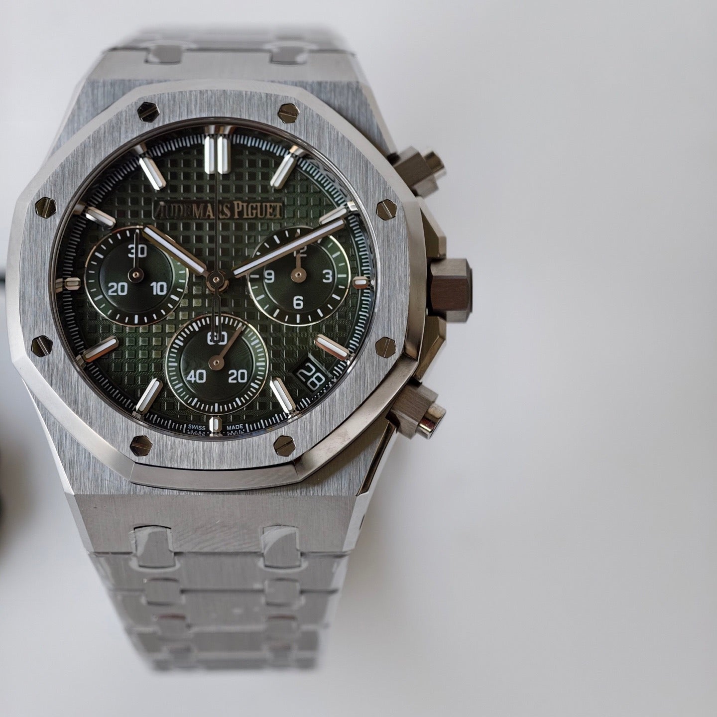 Royal Oak Chronograph Green Dial Steel Bracelet Watch