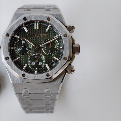 Royal Oak Chronograph Green Dial Steel Bracelet Watch
