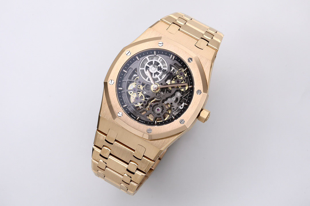 Royal Oak Skeleton Silver Dial Stainless Steel Watch