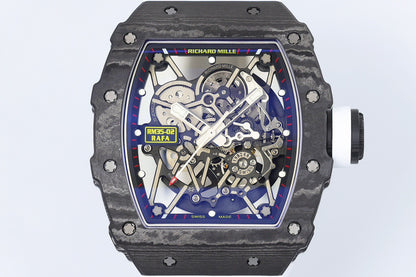 RM35 02 Rafael Nadal Skeleton Dial Carbon Strap Watch