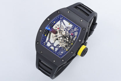 RM35 Americas Skeleton Blue Dial Black Strap Watch