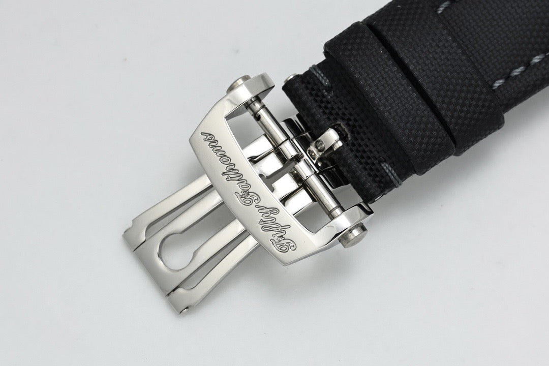 Fifty Fathoms Black Dial Gold Case Canvas Strap Watch