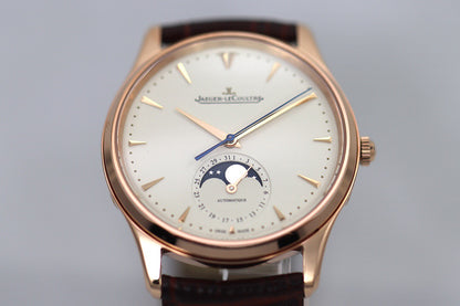 Moonphase Rose Gold Leather Strap Watch