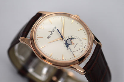 Moonphase Rose Gold Leather Strap Watch