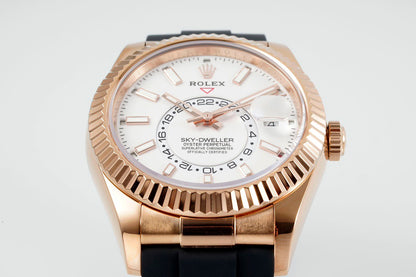 Sky Dweller Rose Gold Black Dial Oysterflex Watch