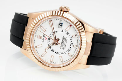 Sky Dweller Rose Gold Black Dial Oysterflex Watch