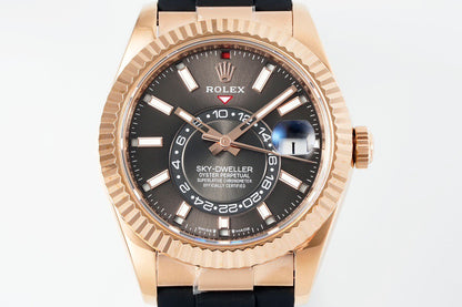 Sky Dweller Rose Gold Black Dial Oysterflex Watch