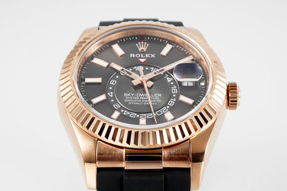 Sky Dweller Rose Gold Black Dial Oysterflex Watch