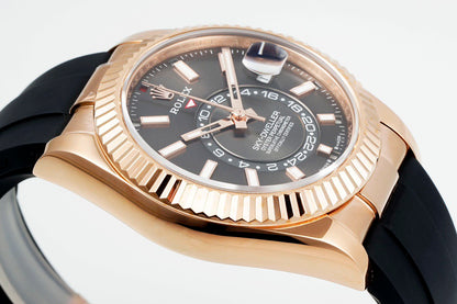Sky Dweller Rose Gold Black Dial Oysterflex Watch
