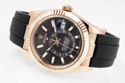 Sky Dweller Rose Gold Black Dial Oysterflex Watch