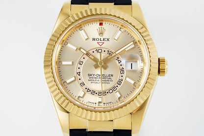 Sky Dweller Rose Gold Black Dial Oysterflex Watch