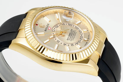 Sky Dweller Rose Gold Black Dial Oysterflex Watch