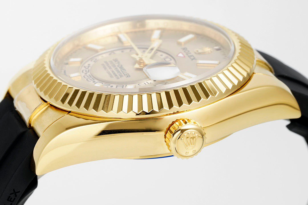 Sky Dweller Rose Gold Black Dial Oysterflex Watch