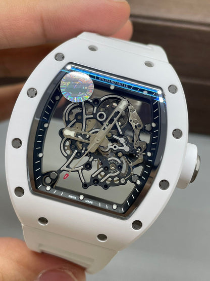 RM35 Americas Skeleton Blue Dial Black Strap Watch