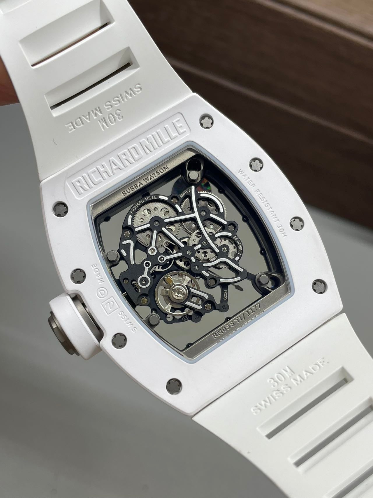 RM35 Americas Skeleton Blue Dial Black Strap Watch