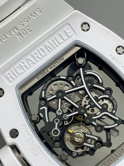 RM35 Americas Skeleton Blue Dial Black Strap Watch