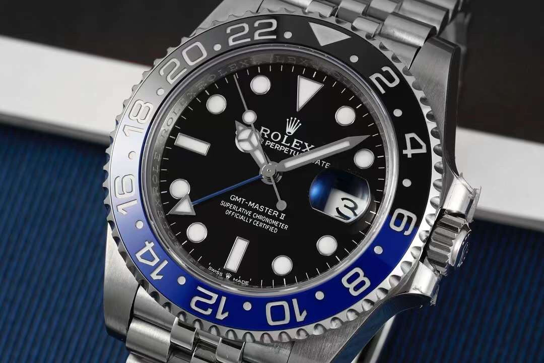 GMT Master II Pepsi Black Dial Jubilee Bracelet Watch